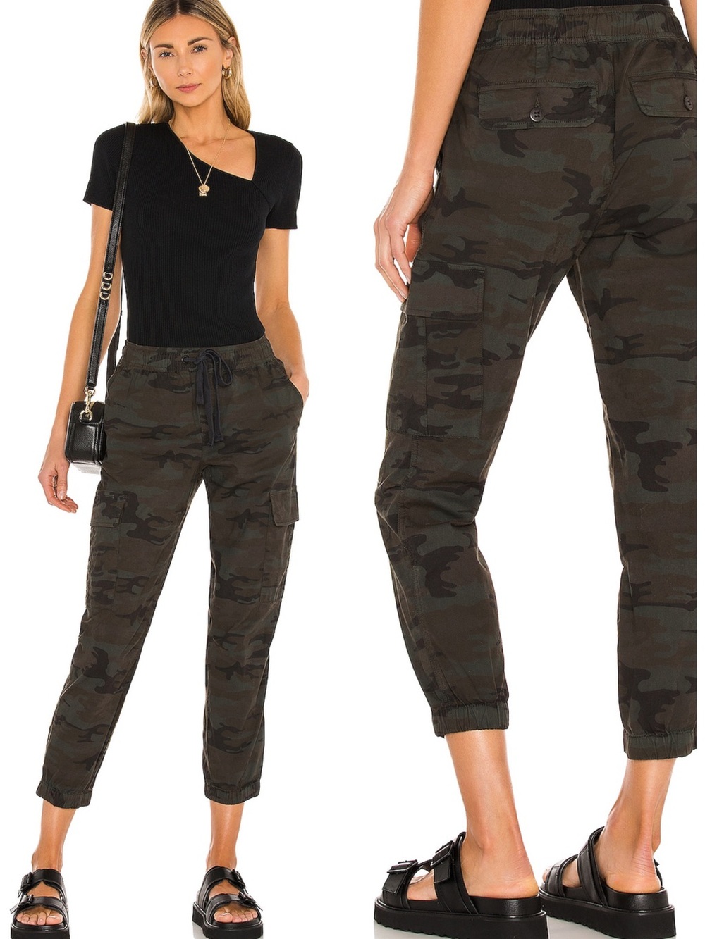 Sanctuary Standard Surplus Cargo Crop Jogger Pants With Ankle Zippers S EUC